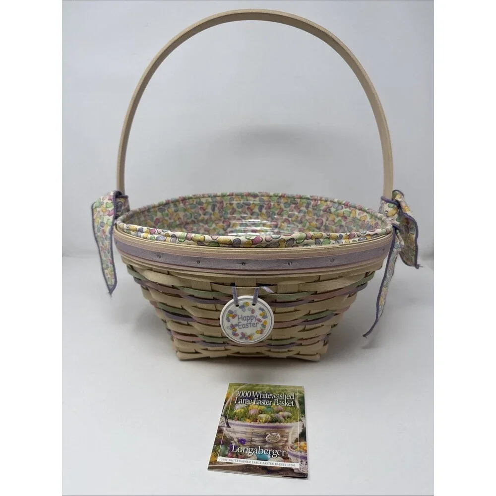 Longaberger 2000 Century Celebration Easter Basket Large Whitewashed Jelly Beans